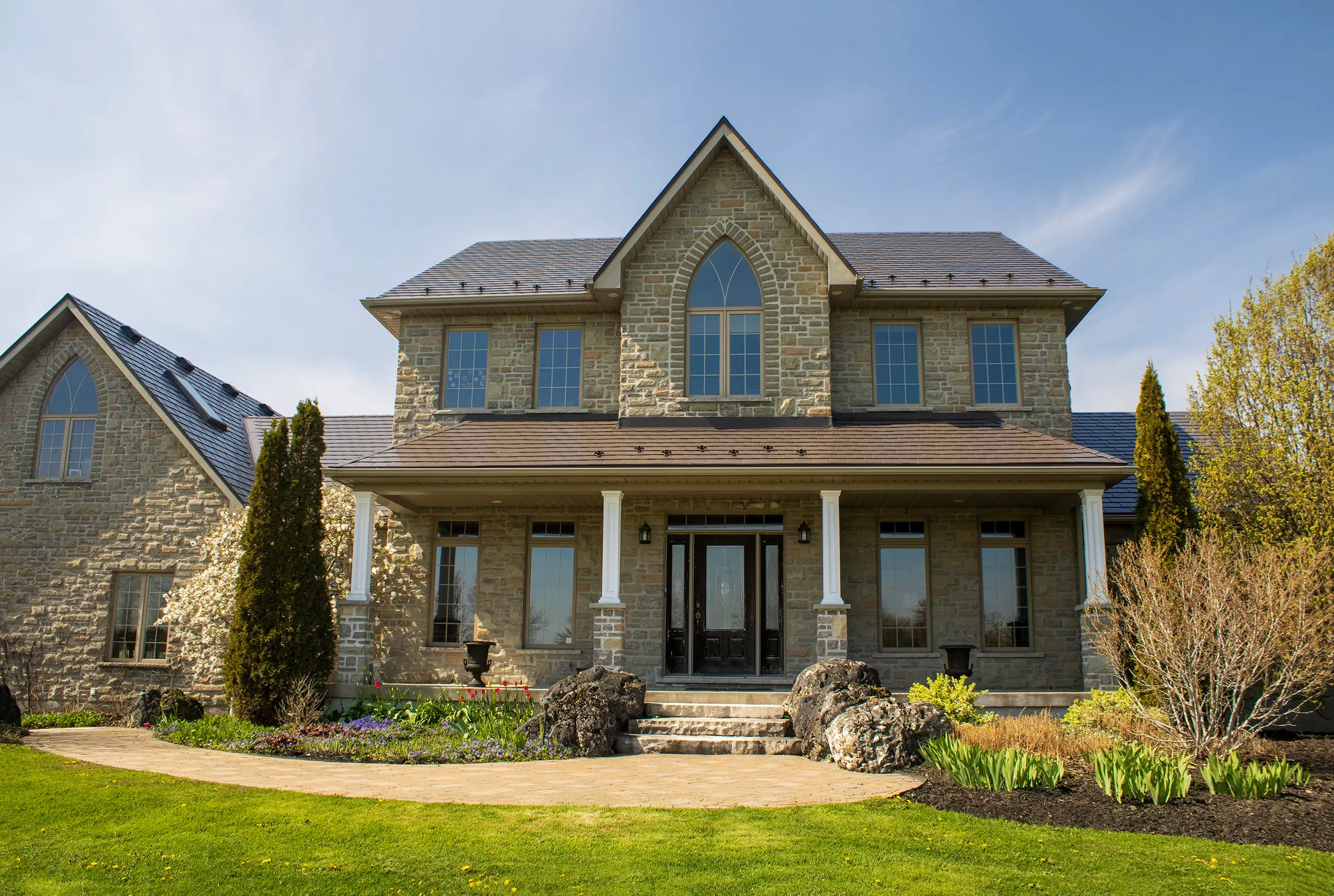 Ariss, On N0B1B0 Interlock Metal Roofing 88Sq Tudor Brown Aluminum Slate Roof House Center