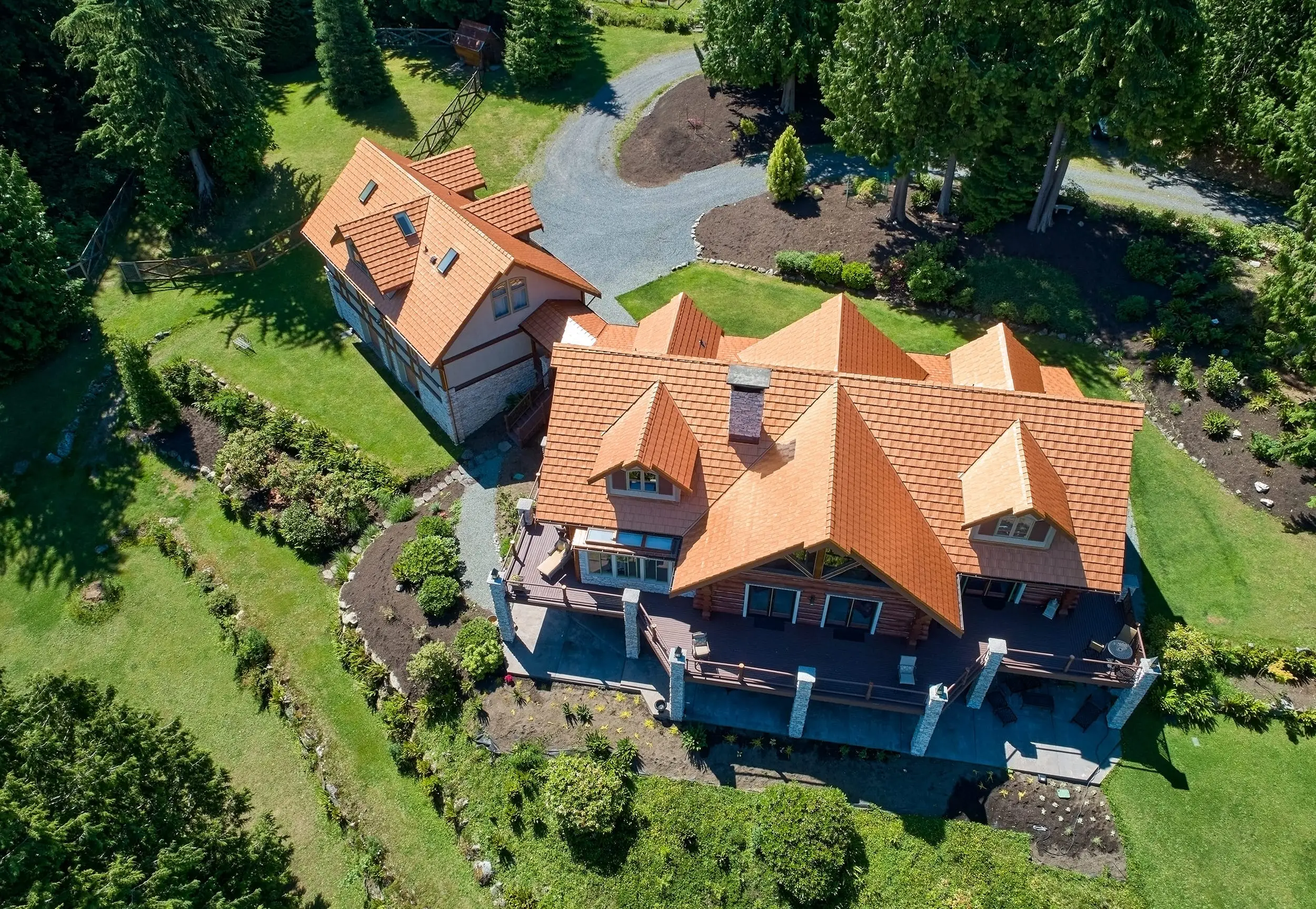 Bellingham, Wa 98229 Interlock Metal Roofing Copper Penny Aluminum Shake Roof House Backyard Aerial